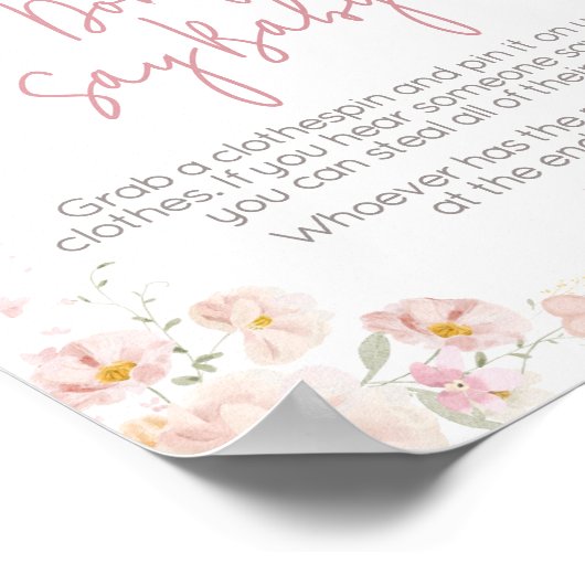 Wildflower Baby in Bloom Don't Say Baby Poster (Hoek)