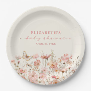 Wildflower Baby in Bloom Girl Baby shower Papieren Bordje