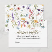 Wildflower Baby in Bloom Luier Raffle Kaart (Voorkant / Achterkant)