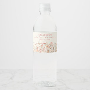 Wildflower Baby in Bloom Meisje Baby shower Waterfles Etiket