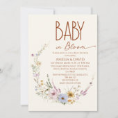 Wildflower Baby in Bloom Terracotta Baby shower Kaart (Voorkant)