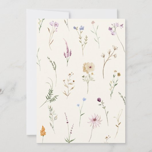 Wildflower Baby in Bloom Terracotta Baby shower Kaart (Achterkant)