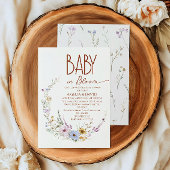 Wildflower Baby in Bloom Terracotta Baby shower Kaart