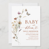 Wildflower Baby in Bloom Terracotta Baby shower Kaart (Voorkant)