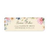 Wildflower Baby shower Adres Etiket (Voorkant)