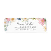 Wildflower Baby shower Adres Etiket (Voorkant)