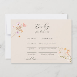 Wildflower Baby shower advies spel Feestdagenkaart