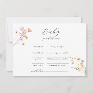 Wildflower Baby shower advies spel Feestdagenkaart