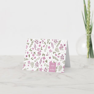 Wildflower Baby Shower Bedankkaart - Paars