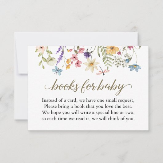 Wildflower Baby shower Boek Aanvraag Kaart (Voorkant)