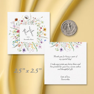 Wildflower Baby shower Budget Bedankt Notitiekaartje