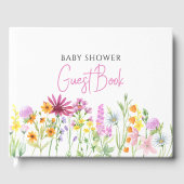 Wildflower Baby shower Gepersonaliseerd Gastenboek (Voorkant)