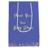 Wildflower Baby shower Gift Bag Medium Cadeauzakje (Achterkant)