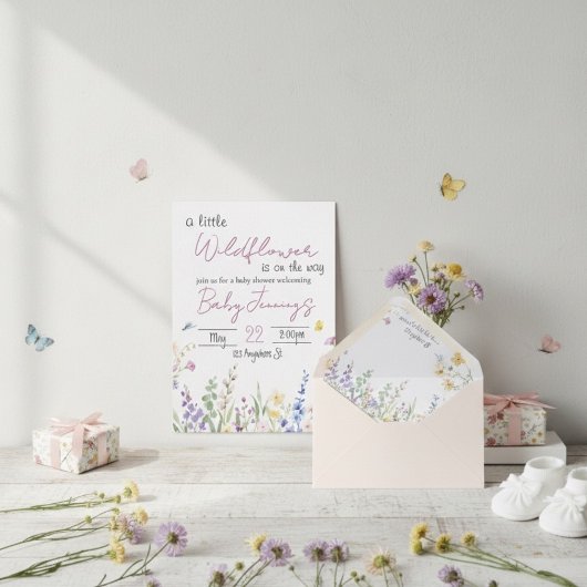 Wildflower Baby shower invitation