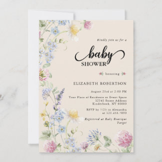 Wildflower Baby Shower Invitation