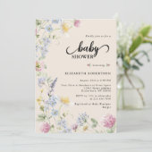 Wildflower Baby Shower Invitation (Debout devant)