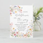 Wildflower Baby Shower Invitation Girl (Debout devant)
