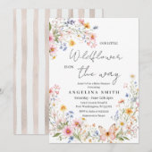 Wildflower Baby Shower Invitation Girl (Devant / Derrière)
