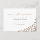wildflower baby shower invitation insert - orange (Devant)