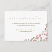 wildflower baby shower invitation insert - pink (Devant)
