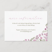 wildflower baby shower invitation insert - purple (Devant)