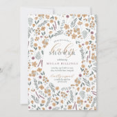 wildflower baby shower invitation - light orange (Devant)