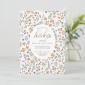 wildflower baby shower invitation - light orange (Debout devant)