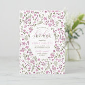 wildflower baby shower invitation - purple (Debout devant)