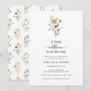 Wildflower Baby Shower Kaart