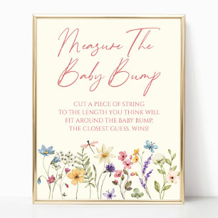 Wildflower Baby Shower Meet De Baby Bump Bord Poster