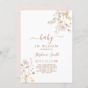 Wildflower Baby shower Meisje Uitnodiging