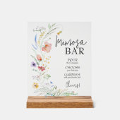 Wildflower Baby shower Mimosa Bar Acryl Bord (Voorkant)