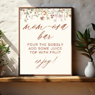 Wildflower Baby shower Mom-Osa Bar Poster