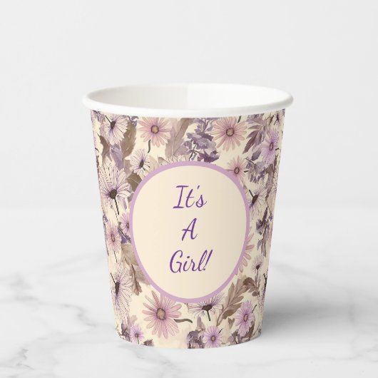 Wildflower Baby shower Papieren Bekers (Links)