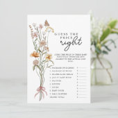 Wildflower Baby shower spel raden de prijs Kaart (Staand voorkant)