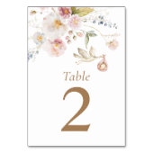 Wildflower Baby shower Tafelnummer Kaart (Voorkant)