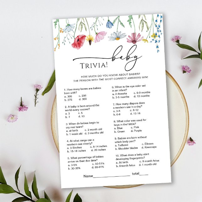 Wildflower Baby shower Trivia Spel (Creator heeft geüpload)