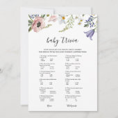 Wildflower Baby Shower Trivia Spelkaart Kaart (Voorkant)