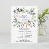 Wildflower Baby shower Uitnodigen Kaart (Staand voorkant)