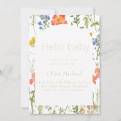 Wildflower Baby shower Uitnodiging (Voorkant)