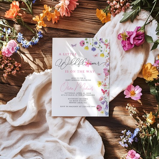 Wildflower Baby shower uitnodiging | Baby in Bloom