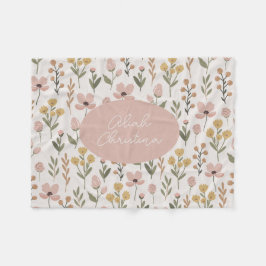 Wildflower babydeken gepersonaliseerde kinderkamer fleece deken