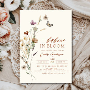 Wildflower Baby's in Bloom Twins Baby shower Kaart
