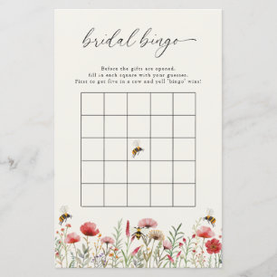 Wildflower bedoeld als bruids bingo spel Kaart