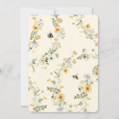 Wildflower Bee Bruids Douche Uitnodiging (Achterkant)