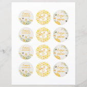 Wildflower Bee Gedrukte Cupcake Toppers (Voorkant)