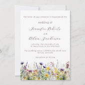 Wildflower beemdje Elegant Script Weddenschap Kaart (Voorkant)