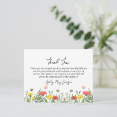 Wildflower begrafenis dank u nota van Kaart verdri (Staand voorkant)