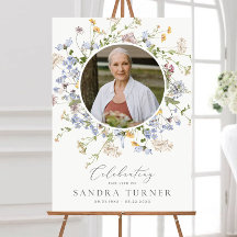 Wildflower begrafenis welkomstbord vrouw, gedenkte