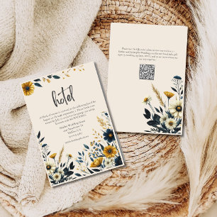 Wildflower Beige Formele bruiloft Hotel Informatiekaartje